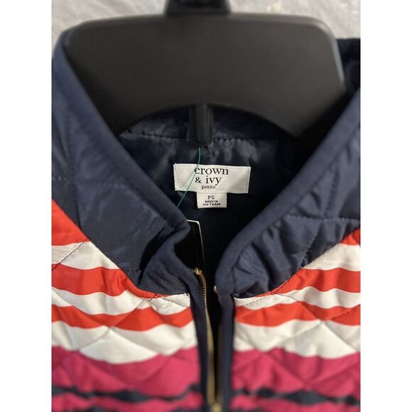 Crown & Ivy Women's Vest Blue Striped Size PS - Picture 7 of 7